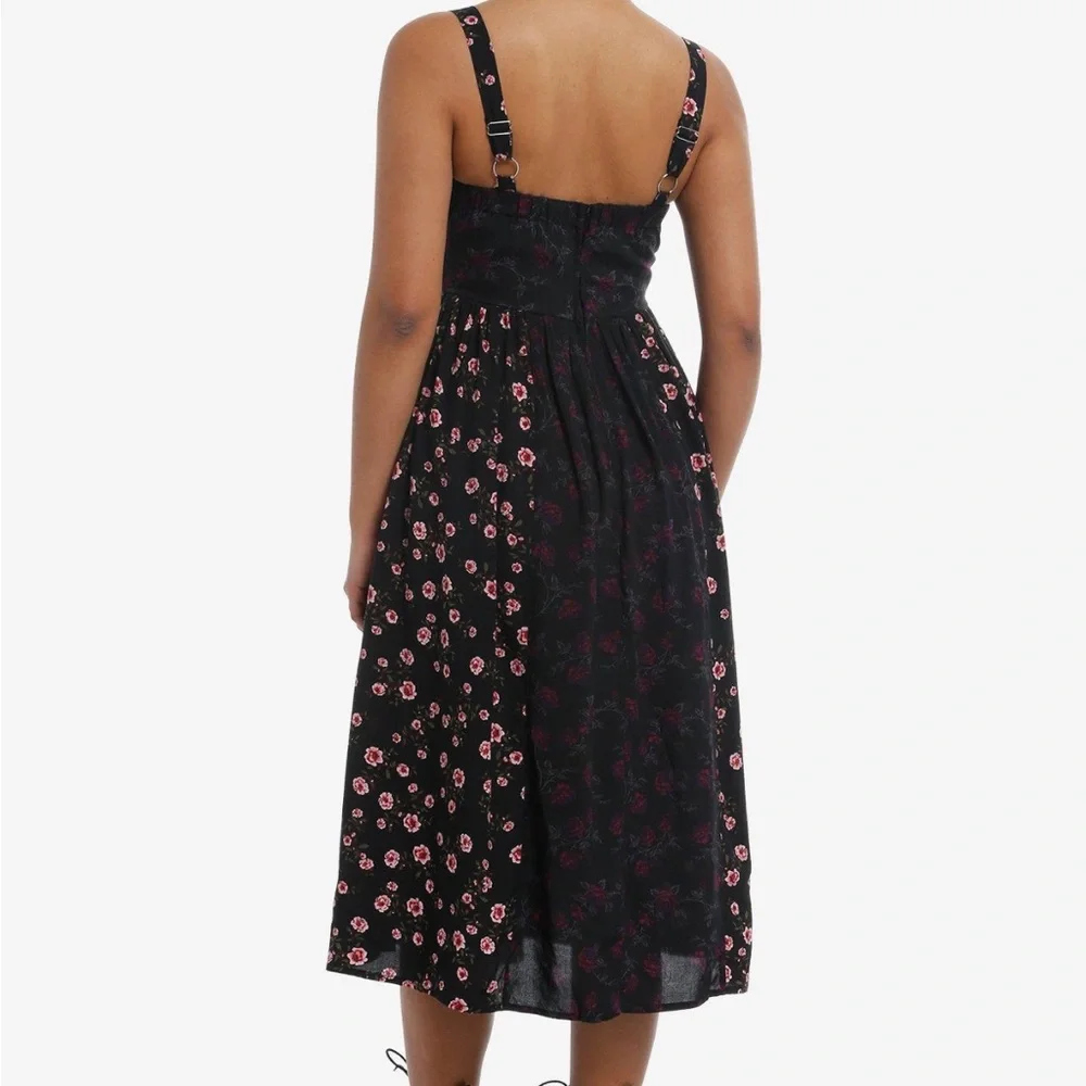 Thorn &‎ Fable Floral Color-Block Midi Dress Hot Topic